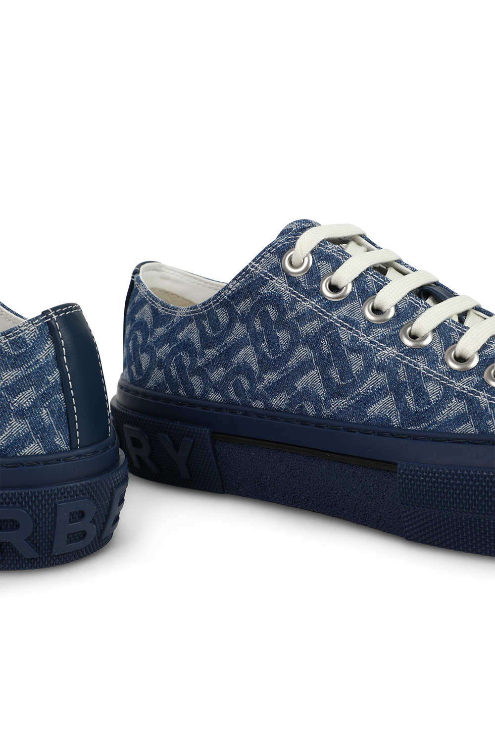 נעלי סניקרס כחולות מכותנה מונוגרמית BURBERRY