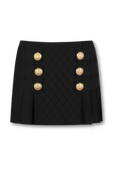 חצאית מיני בסריגת קווילט עם כפתורים זהובים BALMAIN