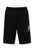 מכנסי טרנינג ברמודה בשחור עם לוגו ARMANI EXCHANGE