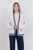 תמונת דוגמן קידמית של Cotton Tennis Cardigan Sweater