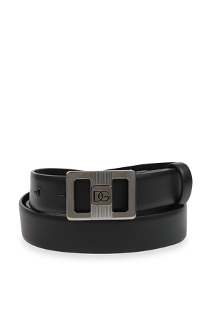 Black Leather Logo Belt DOLCE & GABBANA