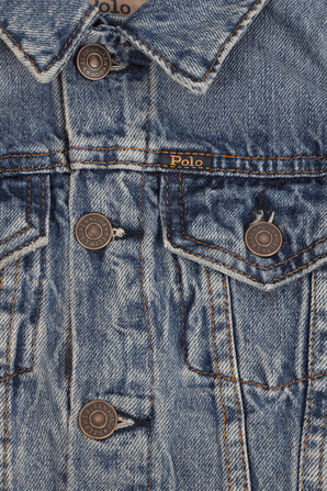 גילאי 8-16 ז'קט ג'ינס בשטיפה כחולה עם שפשופים POLO RALPH LAUREN KIDS