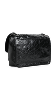 Niki MD Bag in Black Shiny Crinkled Vintage Leather SAINT LAURENT