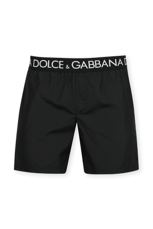 Mid Length Boxer Boardshorts in Black DOLCE & GABBANA