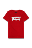גילאי 4-7 חולצת טי באדום עם לוגו LEVI`S KIDS