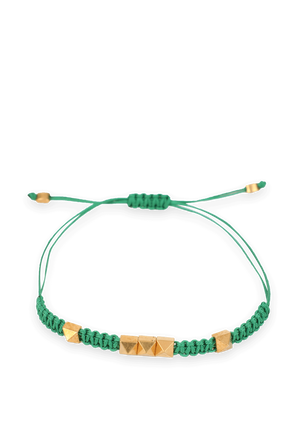 Pyrmid Bracelet in Green and Gold VALENTINO