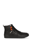 S- Velows Mid Cut Sneakers in Black Leather DIESEL