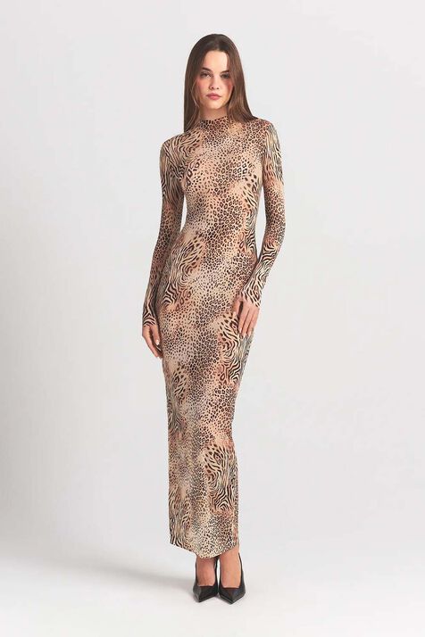 MOCK NECK L/S LONG DRESS SKIMS