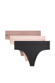 תמונה קידמית של UnderEase High-Rise Thong Underwear 3 Pack