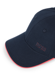 Logo-Print Cap With Contrast Accents in Blue BOSS