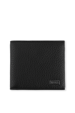 Grained Leather Wallet in Black BOSS