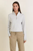 תמונת דוגמן קידמית של Cotton French Terry Cropped Half Zip