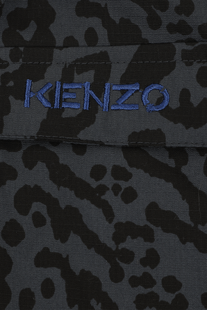 גילאי 2-5 חולצה מכופתרת אפורה מנומרת עם פרינט נמרים KENZO KIDS