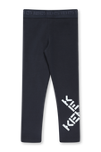 גילאי 6-12 מכנסי טייץ כחולים עם לוגו KENZO KIDS