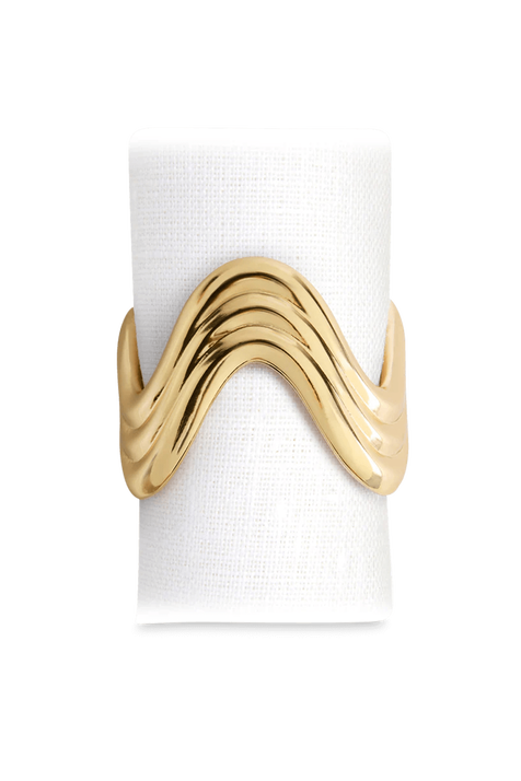 Ripple Napkin Rings - Gold (Set of 4) LOBJET