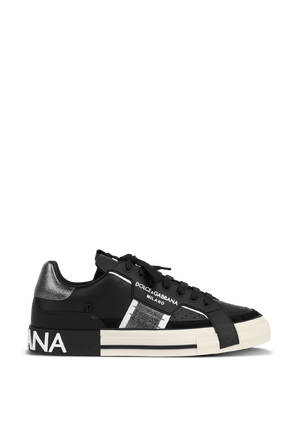 NS1 Low Top Sneakers in Black and Silver DOLCE & GABBANA