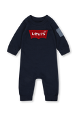 גילאי NB- 9 חודשים אוברול עם לוגו רקום בגוון כחול LEVI`S KIDS