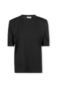 חולצת טי בלה שחורה עם כתפיים מרופדות THE ATTICO