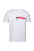 Signature Tape logo T-Shirt in White TOMMY HILFIGER