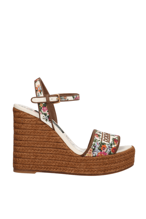 סנדלי פלטפורמה פרחים DOLCE & GABBANA