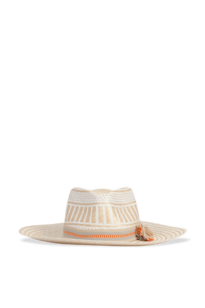 Straw Hat in Beige and White YOSUZI