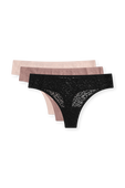 תמונה קידמית של Inviswear Mid Rise Thong Lace 3P