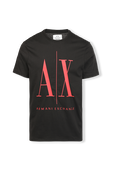 Regular Fit Icon Logo T-Shirt in Black ARMANI EXCHANGE