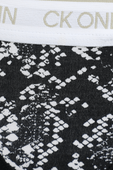 תחתוני חוטיני עם הדפס נחש בגווני שחור ולבן CALVIN KLEIN