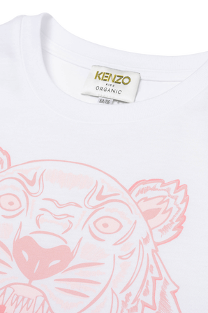 גילאי 2-6 חולצת טי לבנה עם סמל הנמר  KENZO KIDS