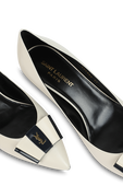 נעלי עקב אנאיס מעור חלק בגוון לבן SAINT LAURENT