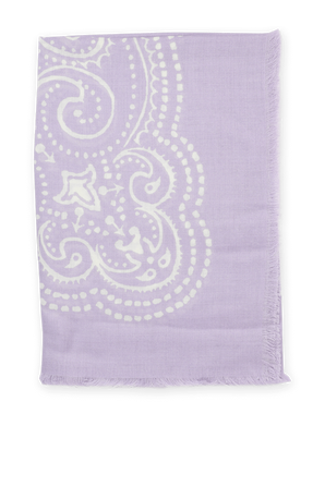 Print Silk Wool Logo Scarf in Purple GIVENCHY