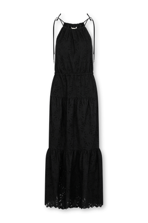 שמלת מידי שחורה עם עיטורי תחרה MICHAEL KORS