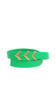 חגורת עור עם שלושה משולשים מוזהבים בצבע ירוק בהיר image number null BOTTEGA VENETA