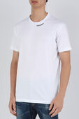 חולצת טי לבנה עם לוגו חתוך DSQUARED2