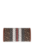 Monogram Stripe Brown E canvas Continental Wallet BURBERRY