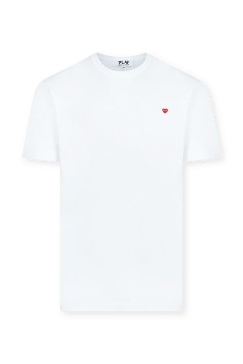 חולצת טי עם לב אדום בגוון לבן COMME des GARCONS