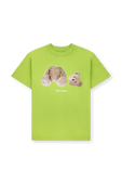 גילאי 4-10 חולצת טי ירוקה עם הדפס דובי PALM ANGELS KIDS