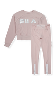 גילאי 6-16 סט ספורטיבי הכולל מכנסי טייץ וסווטשירט בצבע ורוד FILA
