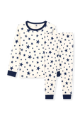תמונה קידמית של גילאי 2-5 סט פיג'מה ארוך עם הדפס כוכבים