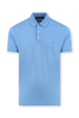 חולצת פולו סלים כחולה עם לוגו POLO RALPH LAUREN