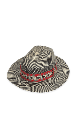 Straw Hat in Black and Red YOSUZI
