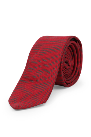 Textured Silk Tie in Red BOSS