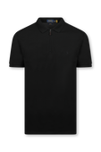 חולצת פולו מרוכסנת עם לוגו רקום בגוון שחור POLO RALPH LAUREN