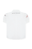 גילאי 4-16 חולצת כפתורים לבנה עם הדפס גראפי DSQUARED2 KIDS