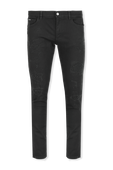 מכנסיים בגזרת סקיני עם תגית כסופה בגוון שחור DOLCE & GABBANA