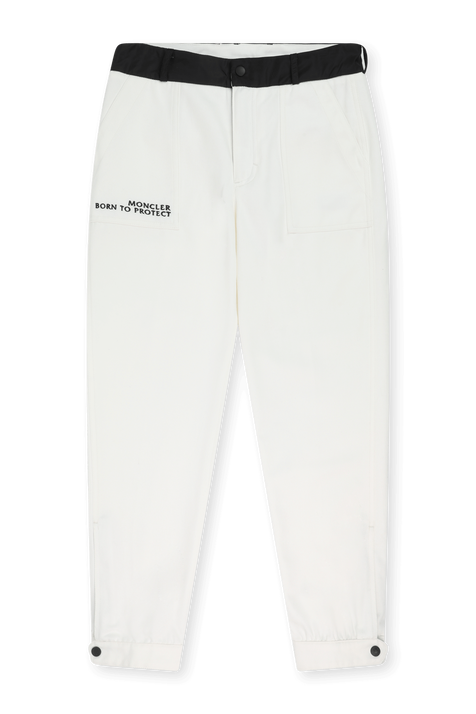 גילאי 12-14 מכנסי סקי לבנים עם לוגו MONCLER KIDS
