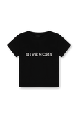 גילאי 4-5 חולצת טי שחורה עם לוגו GIVENCHY KIDS