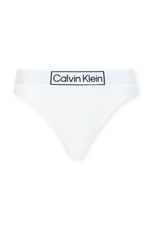 תחתוני חוטיני לבנים עם לוגו CALVIN KLEIN