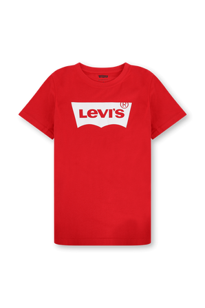 גילאי 8-14 חולצת טי באדום עם לוגו אדום בחזית LEVI`S KIDS