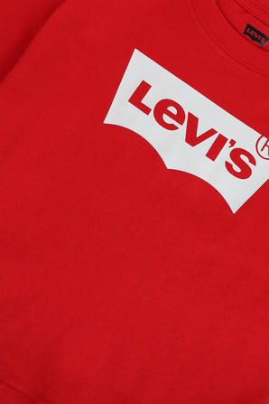 גילאי 2-4 חולצת קרופ אדומה עם לוגו LEVI`S KIDS